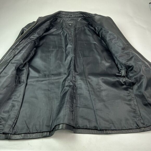 Colebrook Y2K Leather Jacket Womens L Zip Front Black Moto Soft Genuine - Picture 6 of 10